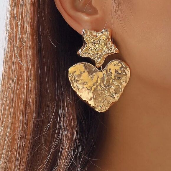 Heart drop earrings M151 - Picture 1 of 4